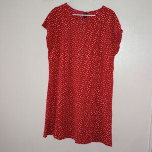 Emery Rose Silky Red & White Heart Dress M